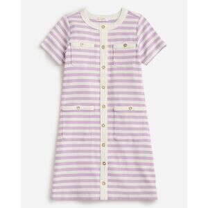 Crewcuts J.Crew Girl's Coco Dress in Orchid and White Stripe Vintage Rib 14
